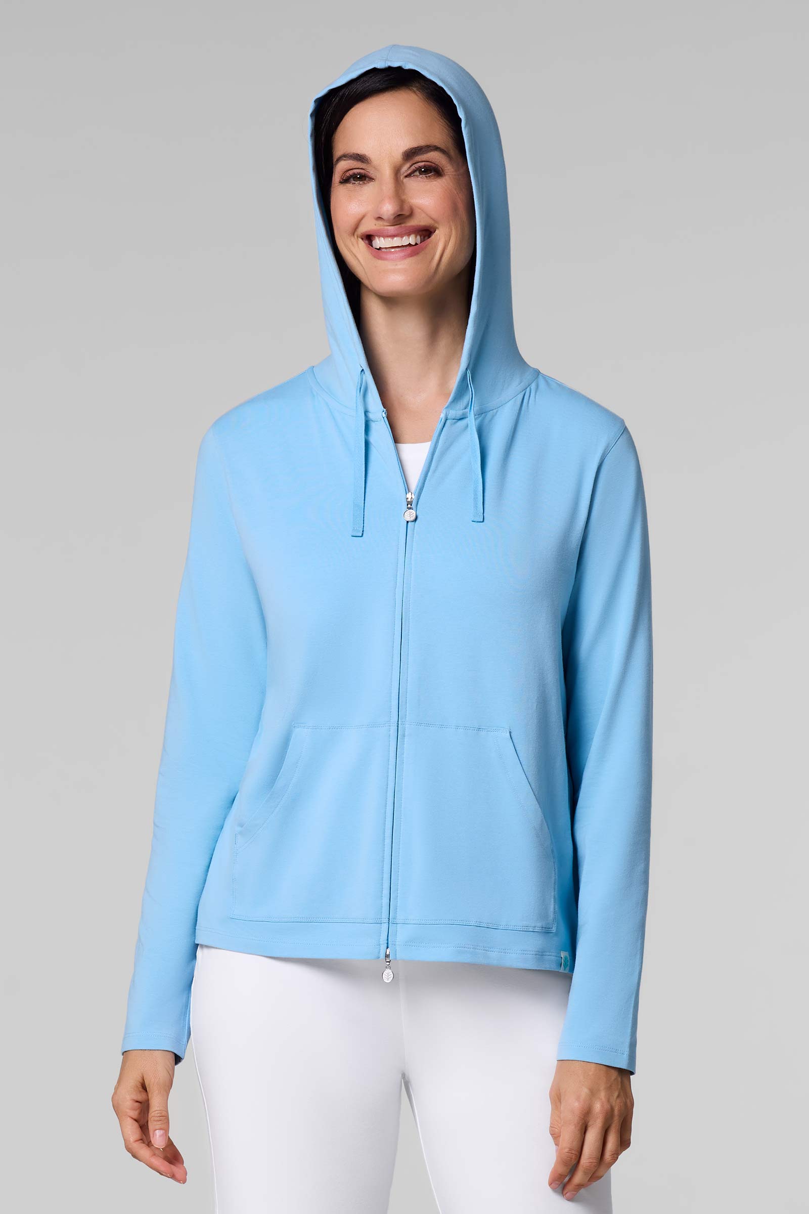 Women's Seaside Zip-Up Hoodie | Arctic Blue UPF 50+