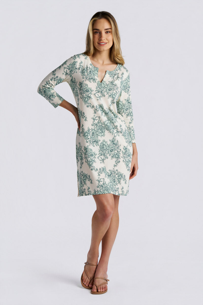 Women's Oceanside Tunic Dress | Vanilla Bouquet UPF 50+