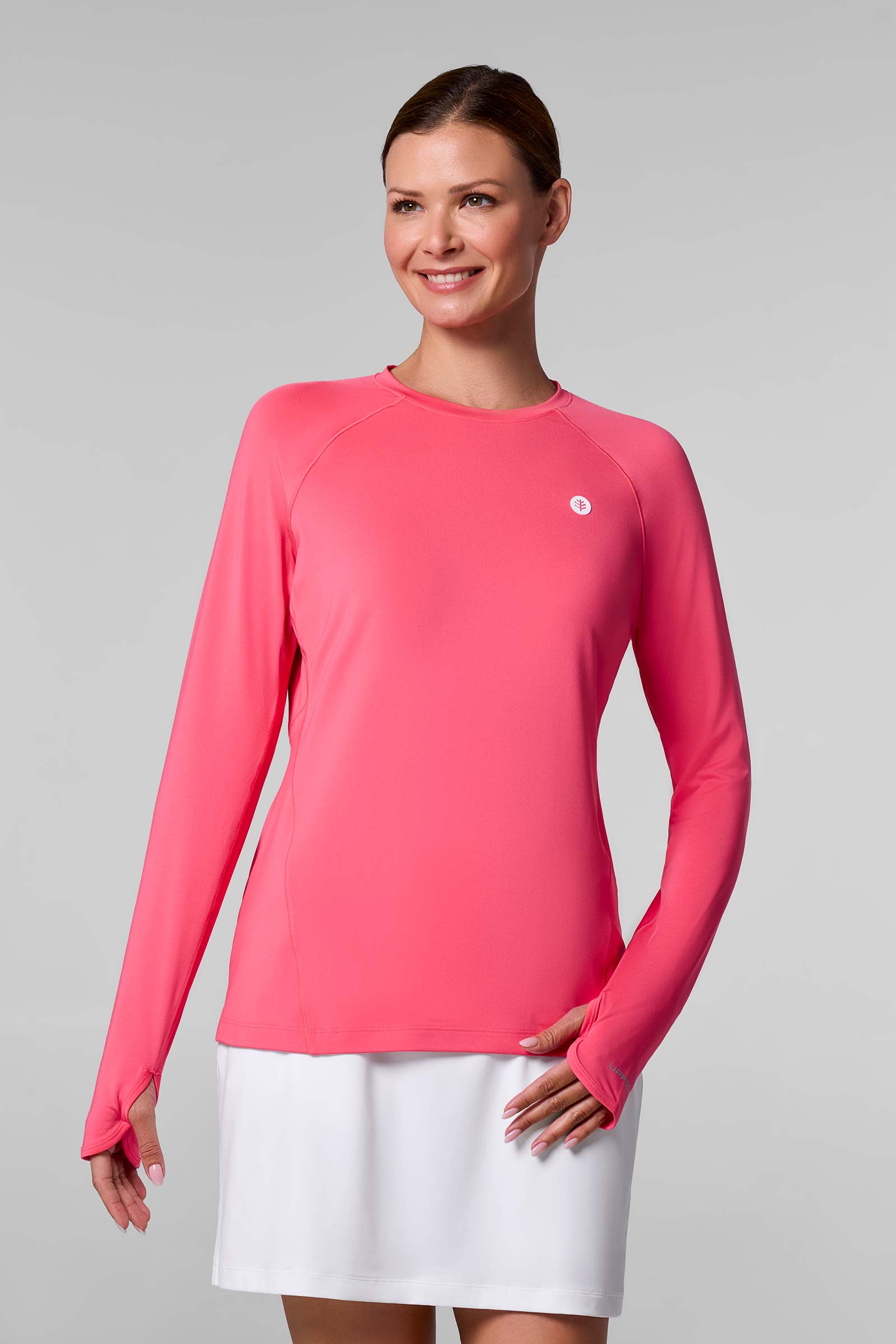 Women's Fitness Long Sleeve T-Shirt | Sunkist Coral UPF 50+