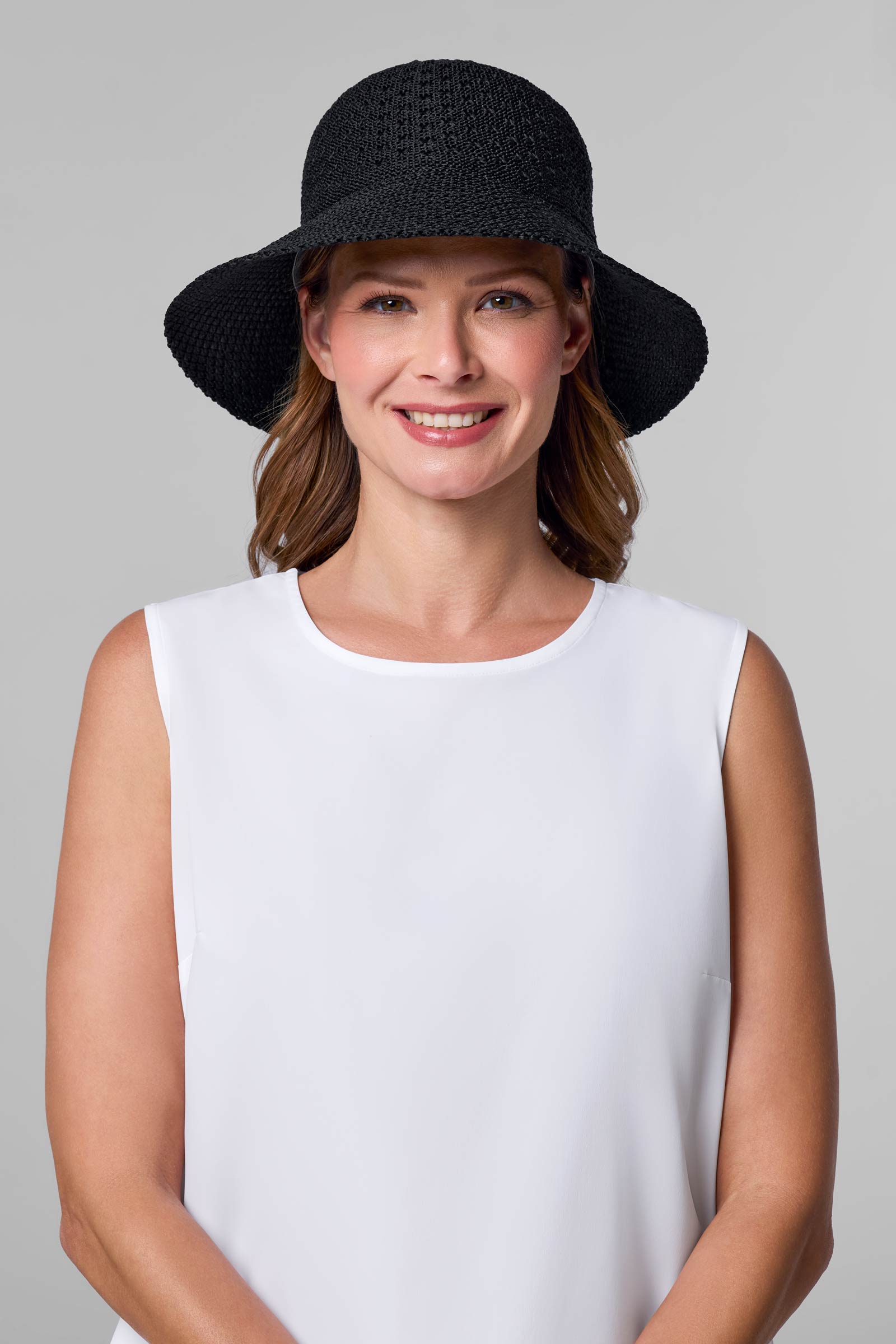 Women's Cloche Hat Black UPF 50+