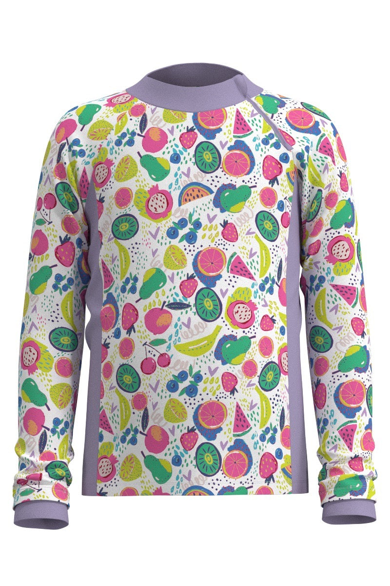 Kid's Wavechaser Zippy Rash Guard | Lavendula Colorblock UPF 50+