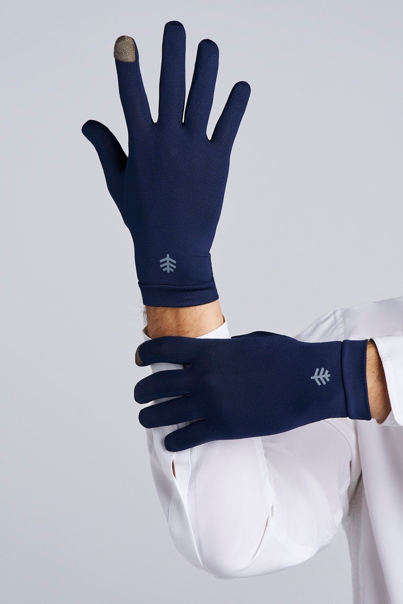 coolibar handschuhe Unisex Gannett Full Finger Gloves | Navy | UPF 50+