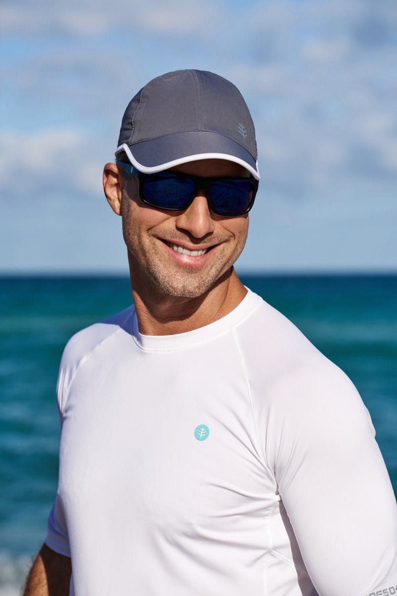 Unisex Lenny Adjustable Sports Cap | Carbon/White UPF 50+
