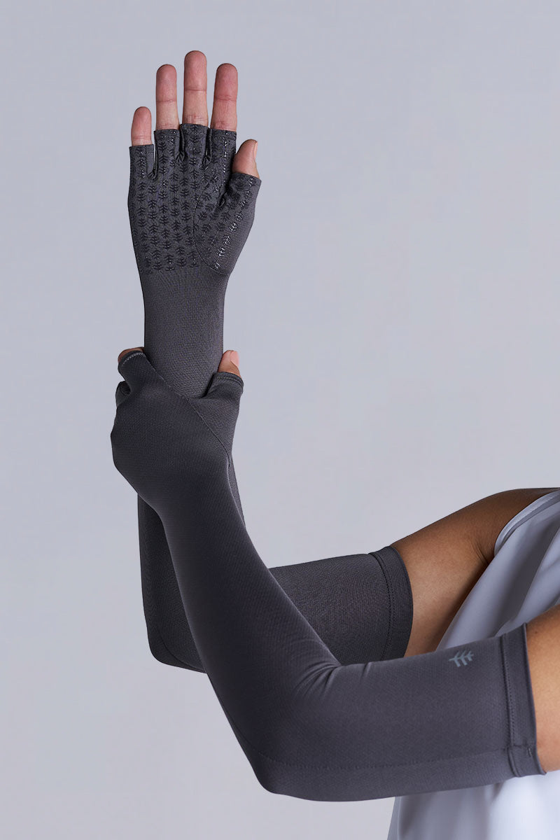 fingerless handschuhe Unisex Perpetua Long Gloves 46-50 cm (XS) and P237L) Color:Fury Red Fade Cube Acid 260 Disc