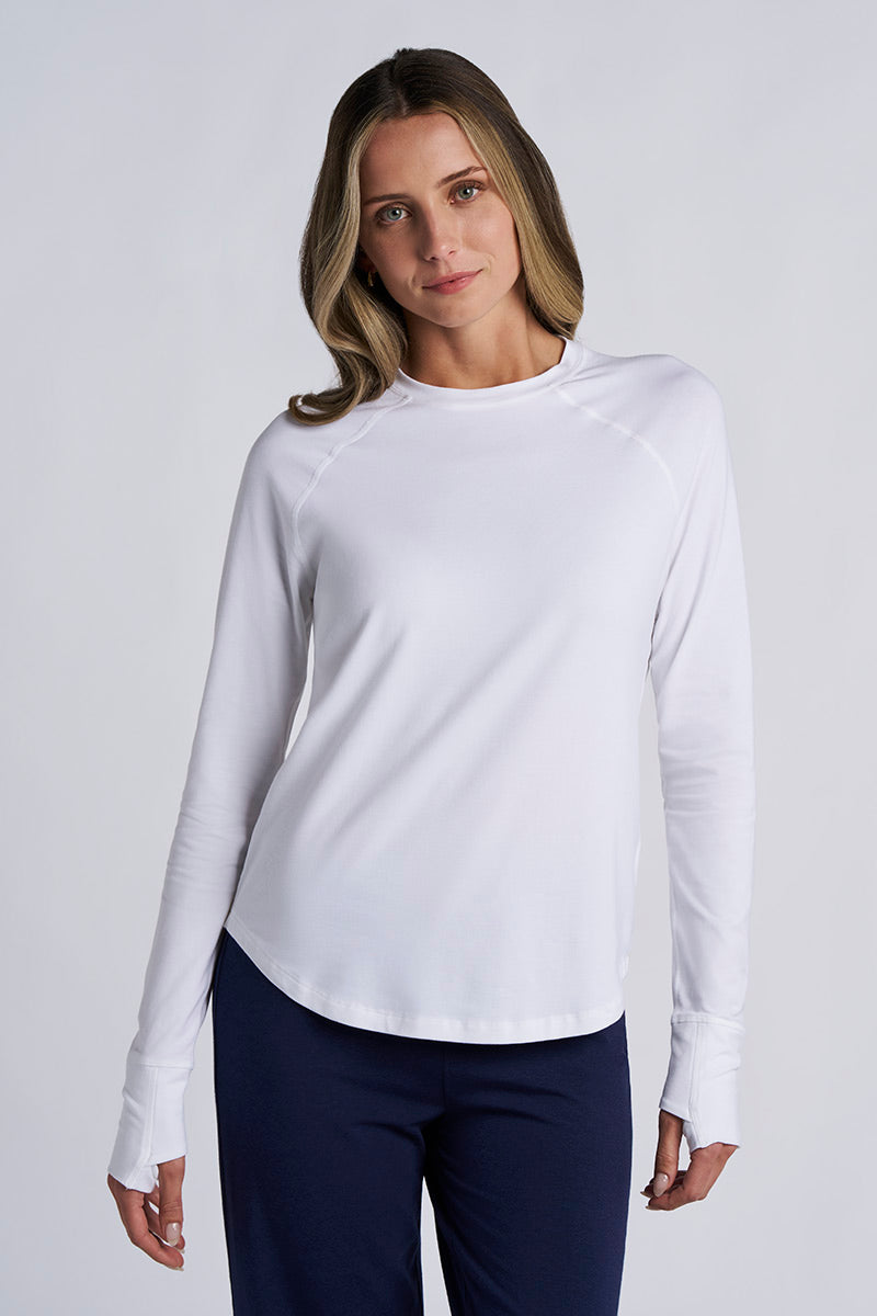 【ホワイト（10）】Standard Long Sleeve Tee  | WOMEN Women's Long Sleeve T-Shirt — Brilliant White – JAMES BARK