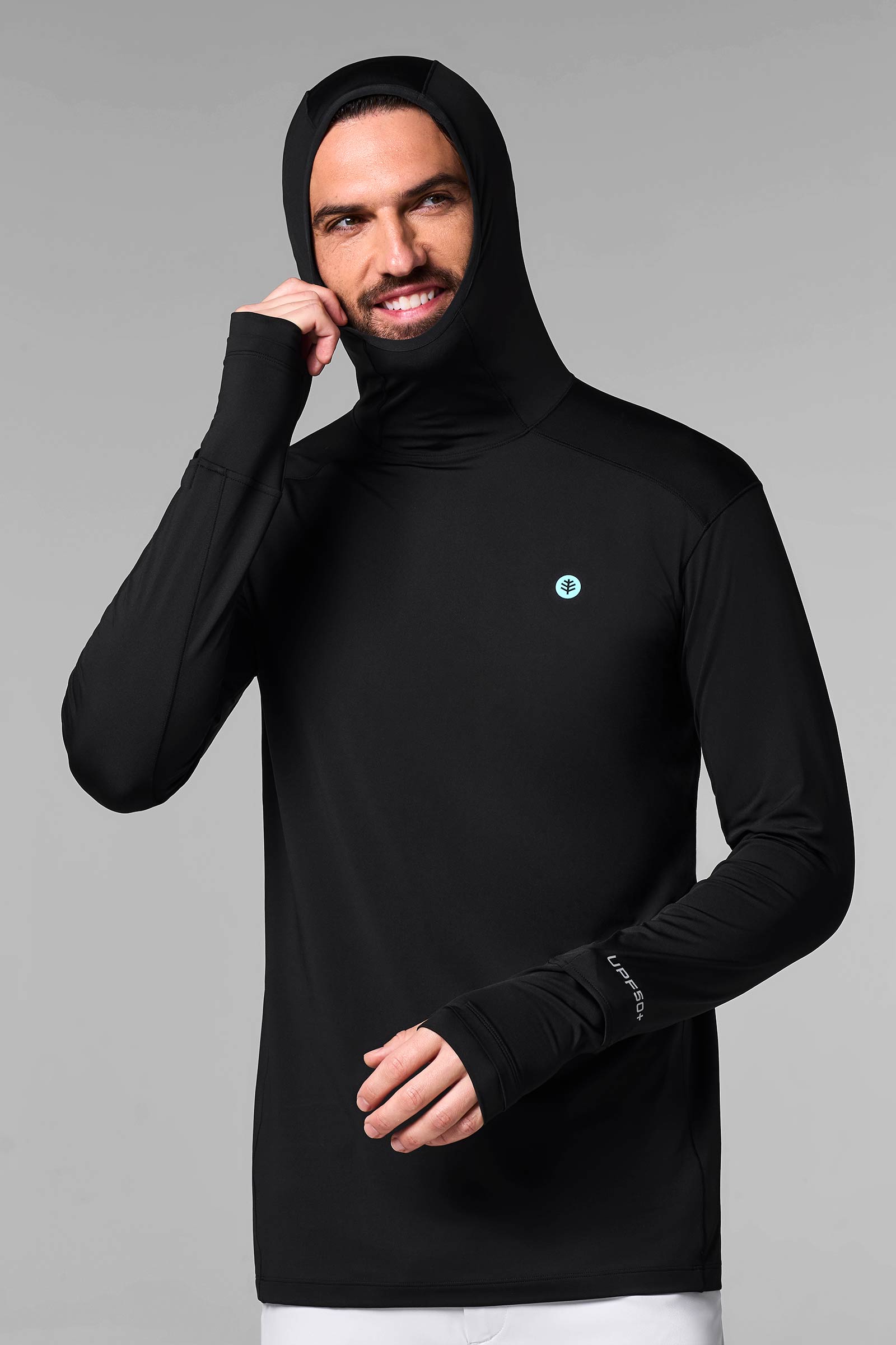 Men's Performance Sun Hoodie Black UPF 50+