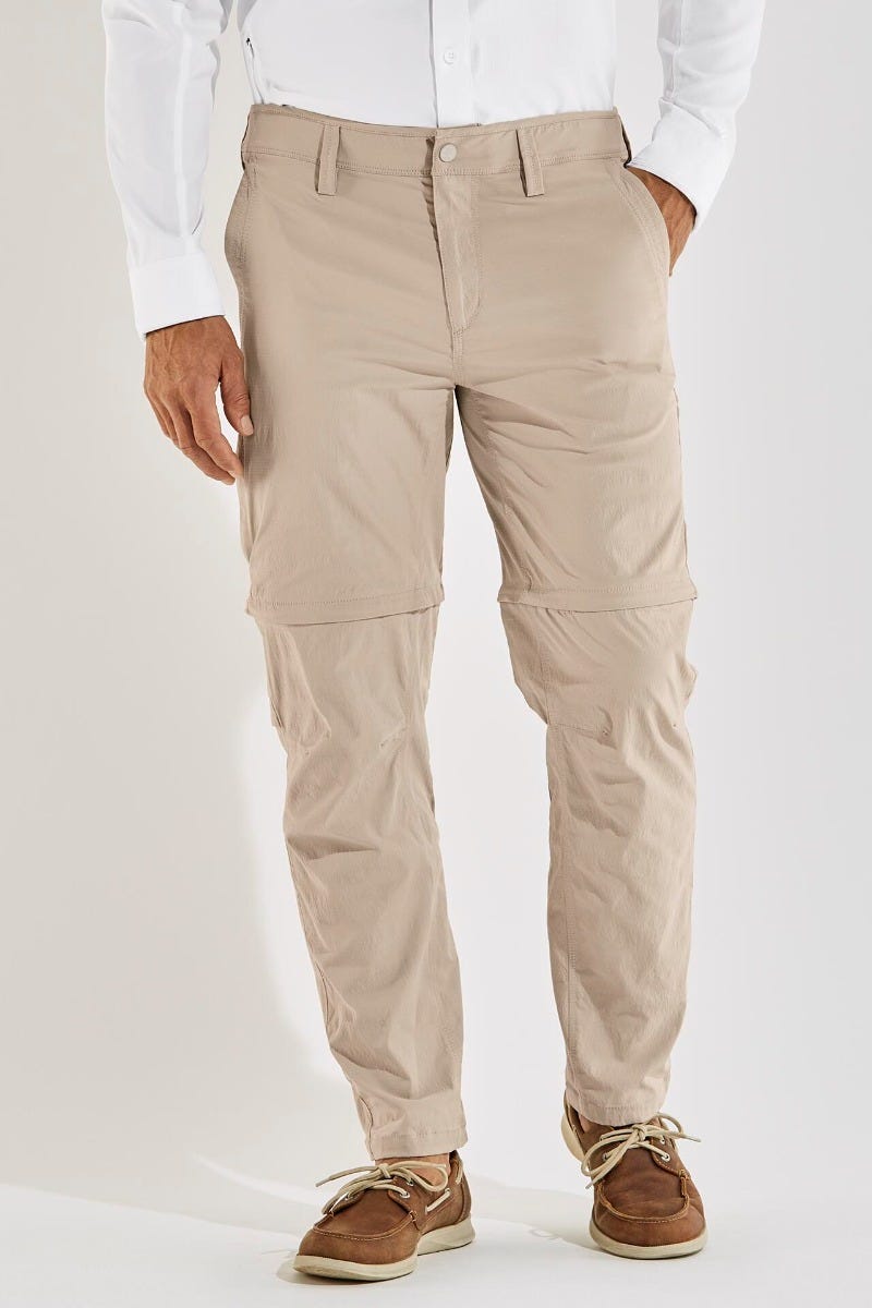 Coolibar Men's Miller Convertible Pants UPF 50+, Suede / 34x32