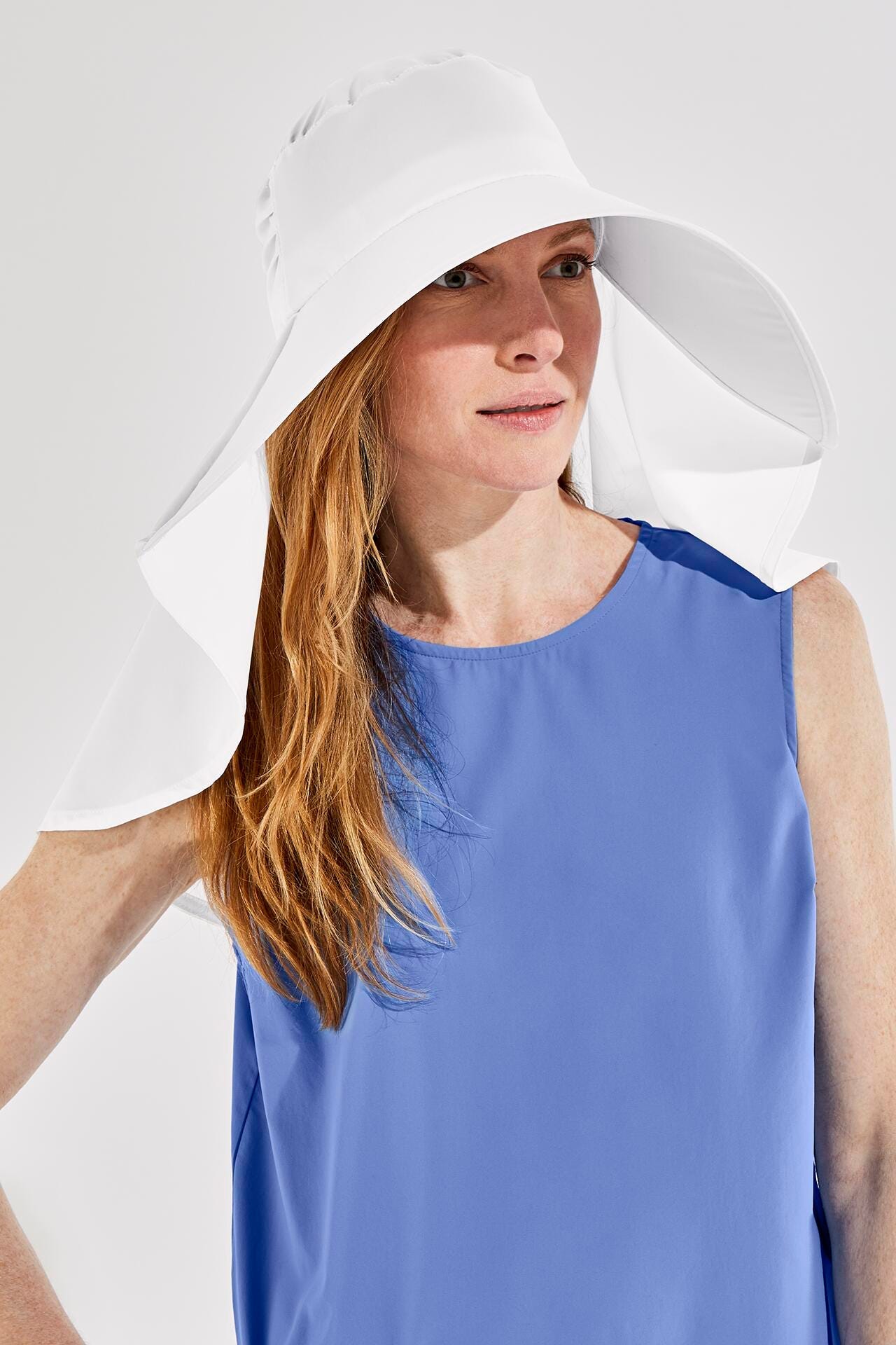 Coolibar Women's Anastasia Elegant Full Coverage Hat UPF 50+, White / One Size