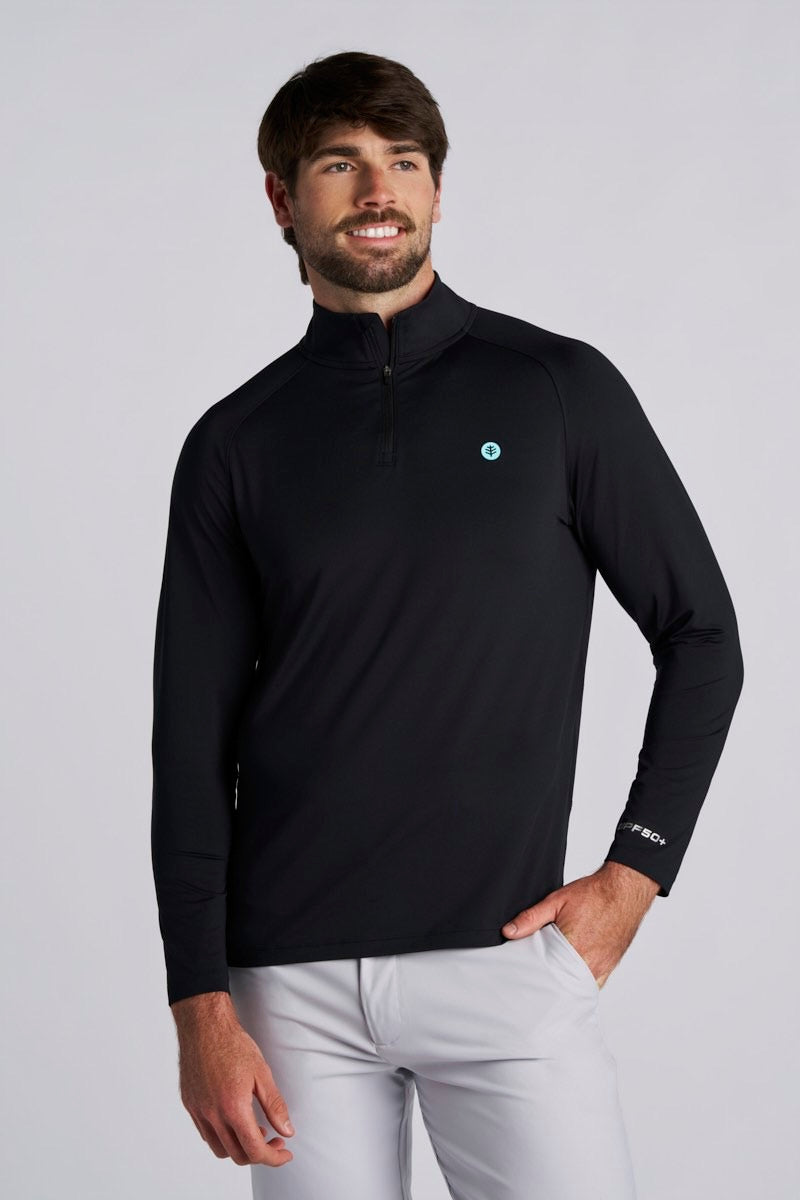 Men's Fairway Golf Pullover | Black UPF 50+