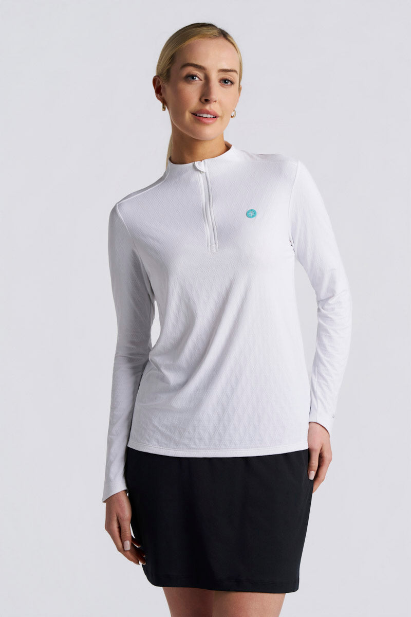 Women's Albatross Long Sleeve Pullover | White Diamond Jacquard