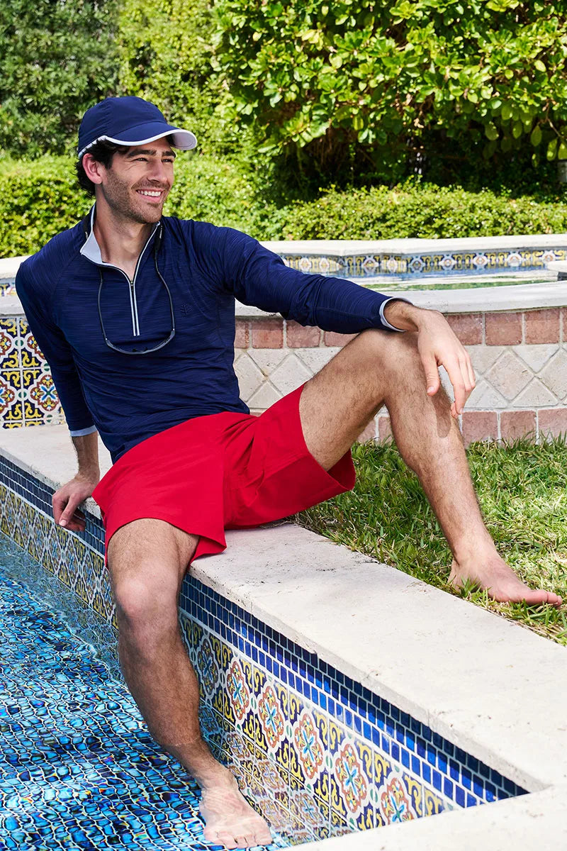 Men's Ultimate Half Zip Rash Guard | Navy Line UPF 50+
