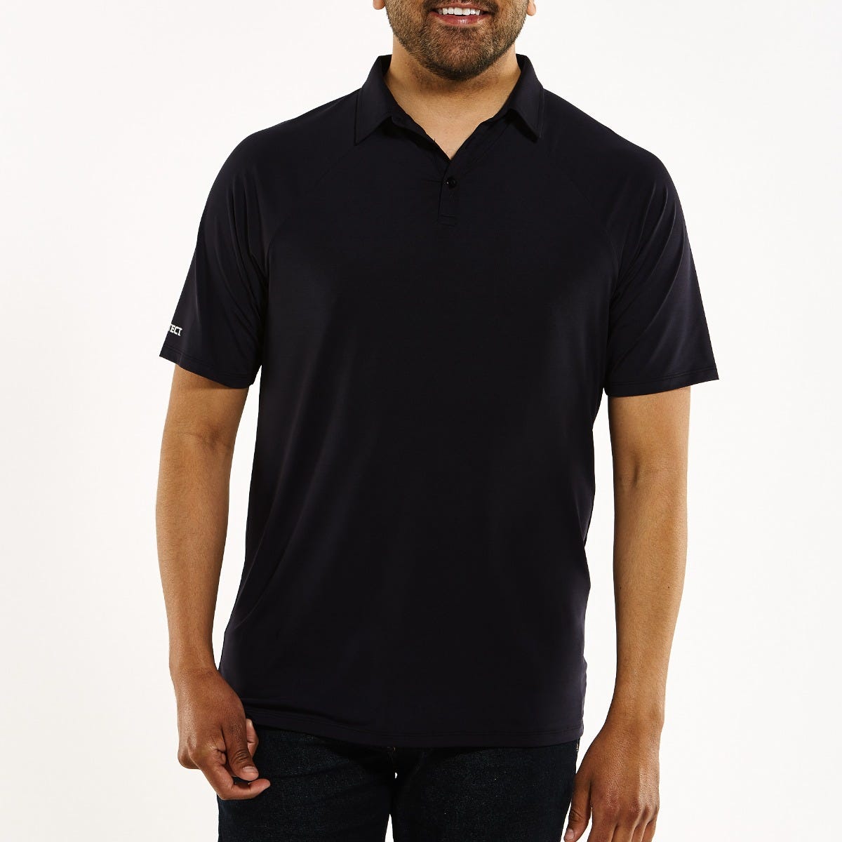 Men's Short Sleeve Polo | Jet Black UPF 50+