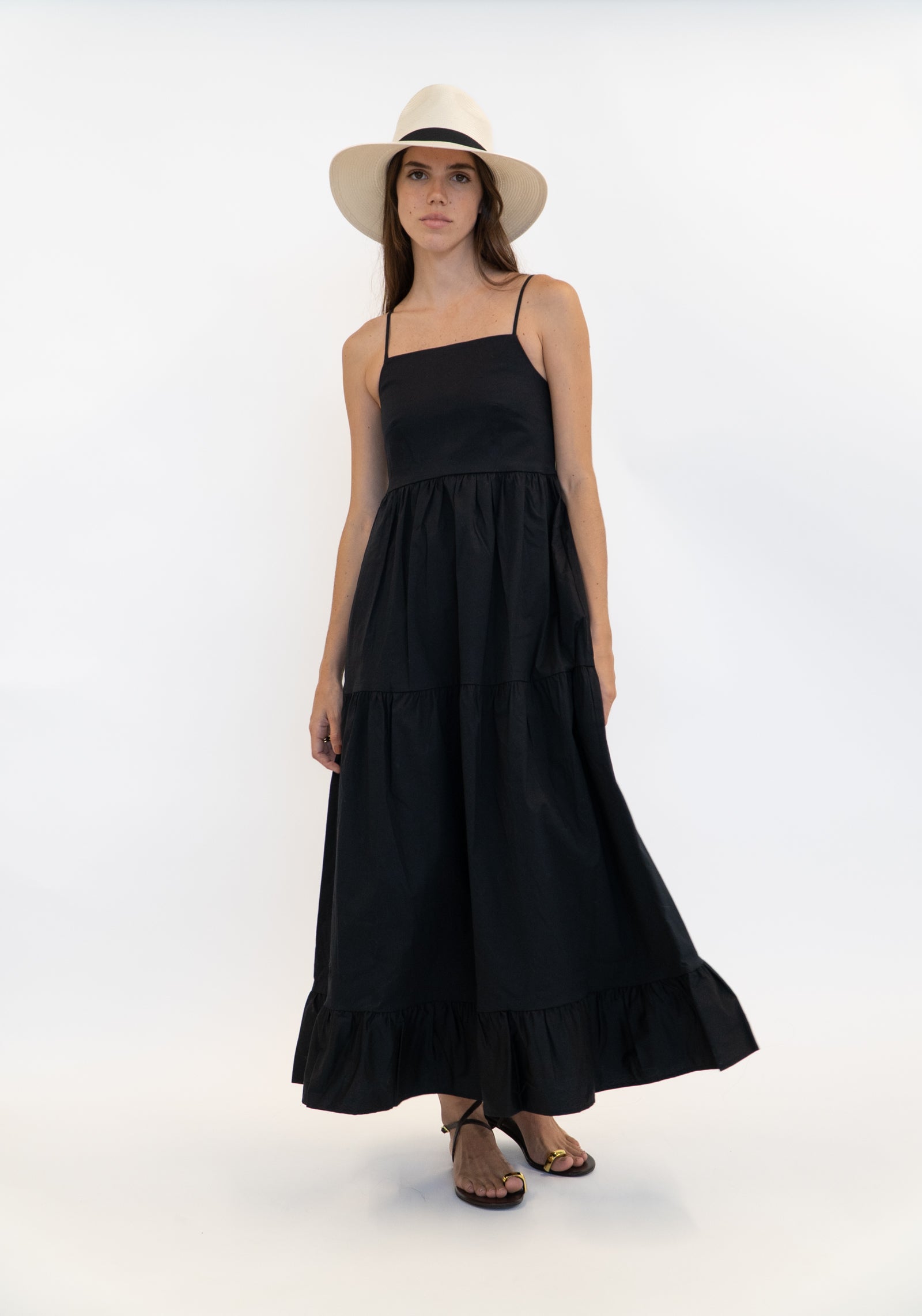 Sophie - Tiered Maxi Dress - Black | Black UPF 50+