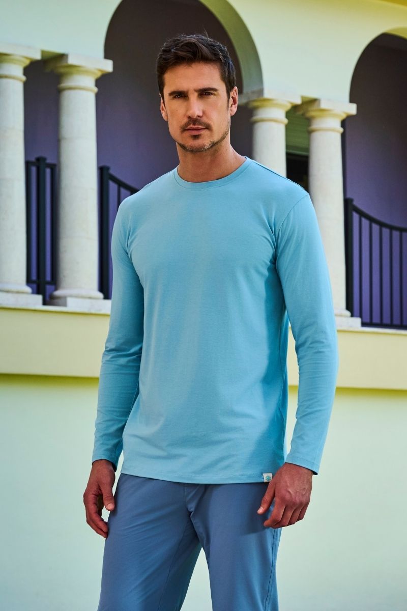 Men's Long Sleeve T-Shirt | Arctic Blue UPF 50+