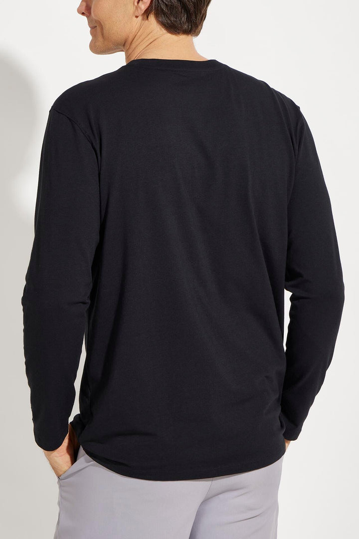 Coolibar Men's Morada Everyday Long Sleeve T-Shirt UPF 50+, Black / S