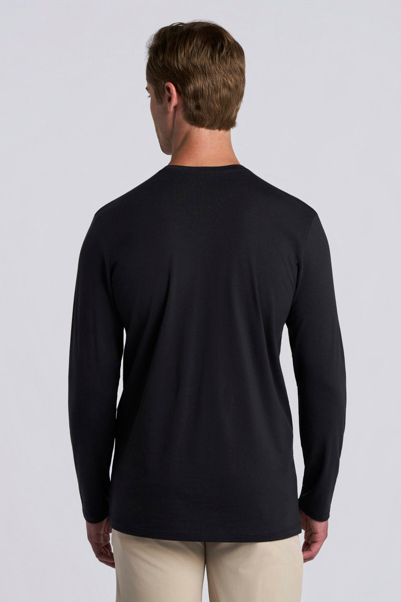 Men's Morada Everyday Long Sleeve T-Shirt Pima Sol | Black UPF 50+