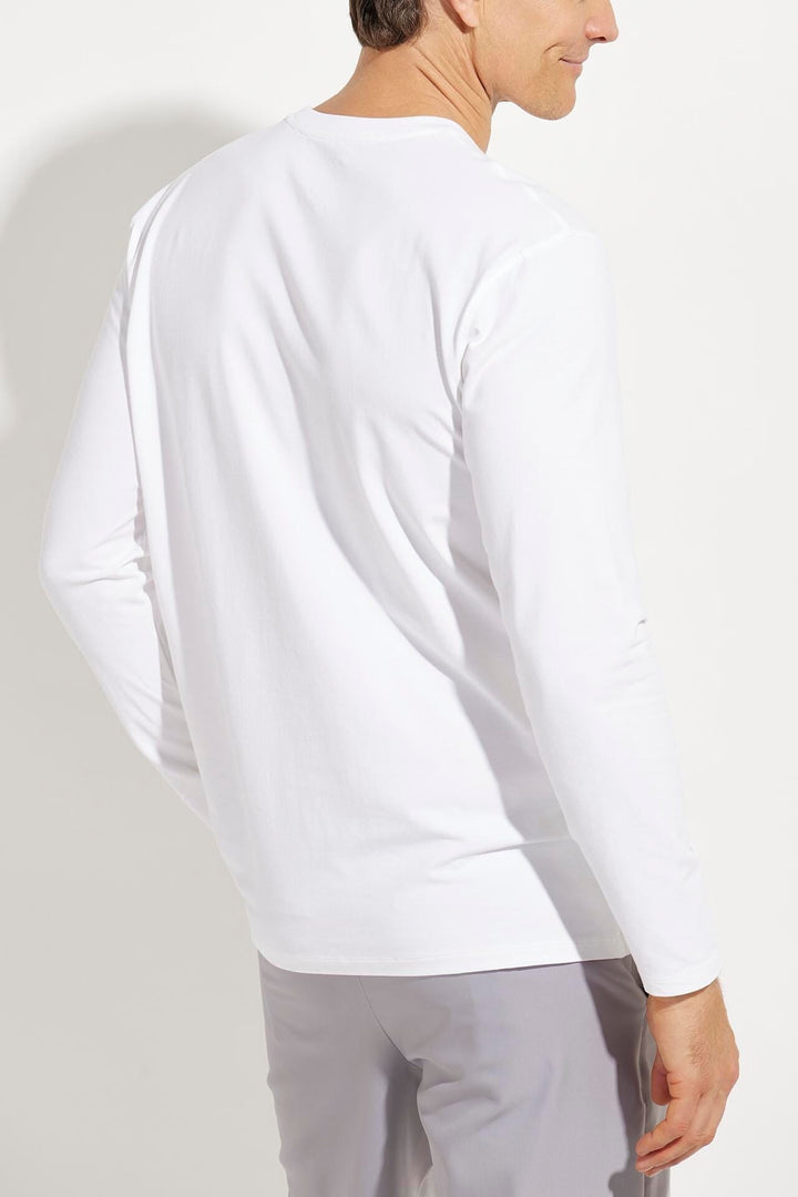 Coolibar Men&s Morada Everyday Long Sleeve T-Shirt | Sun Safe Shirts for Men | White | X-Large
