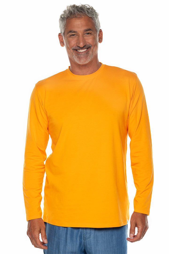 Coolibar Men's Morada Everyday Long Sleeve T-Shirt UPF 50+, Apricot Crush / XXL