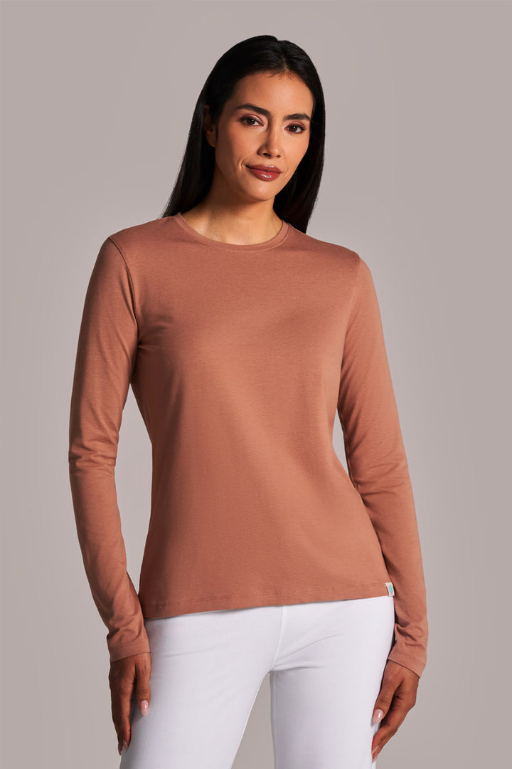 Women's Long Sleeve T-Shirt | Mocha Mousse