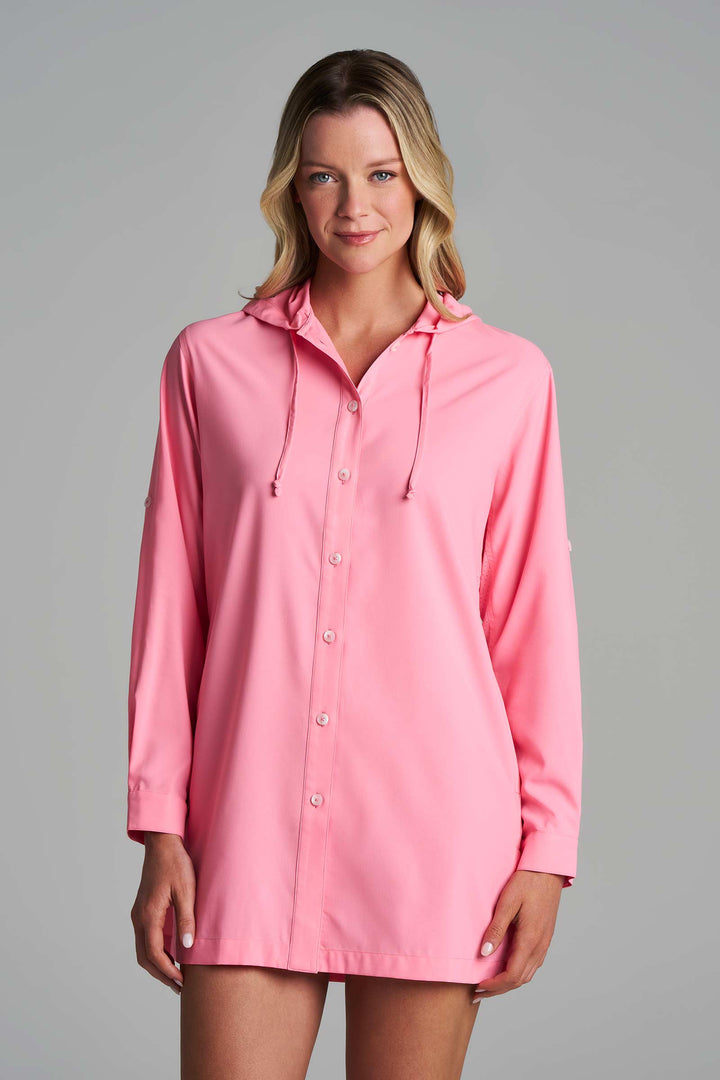 Women's Long Sleeve Beach Shirt | Flamingo Pink