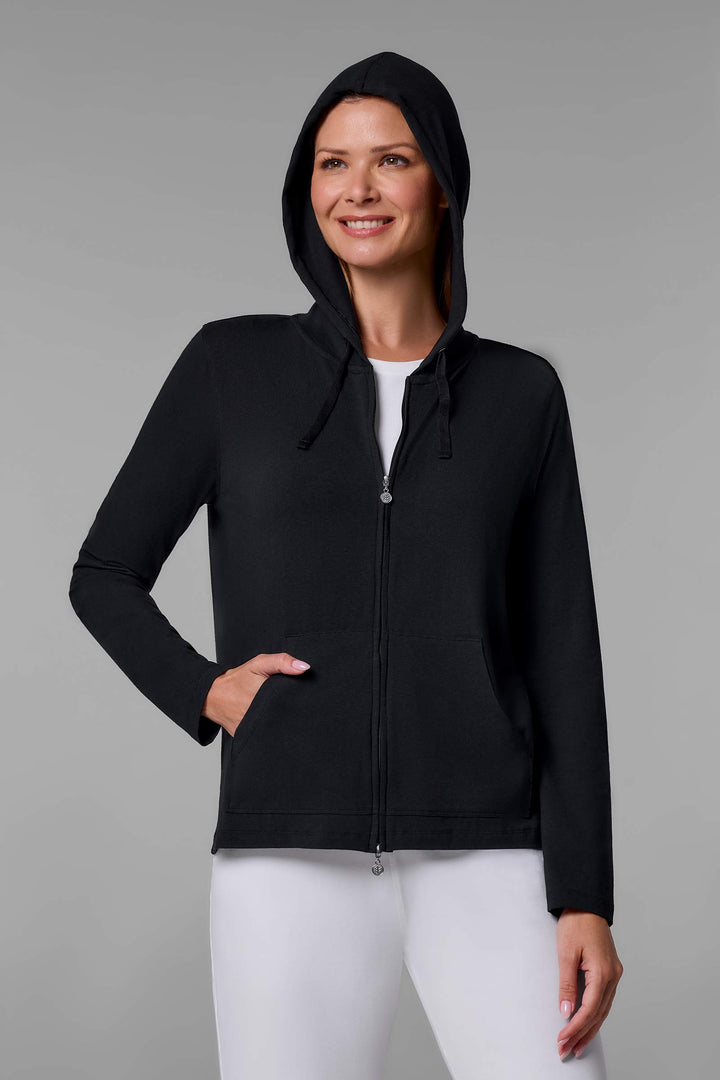 Women's Casual Zip-Up Hoodie | Black