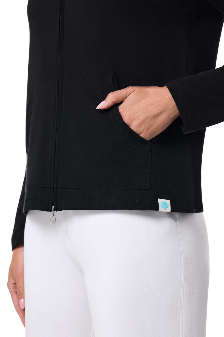 Women's Casual Zip-Up Hoodie | Black