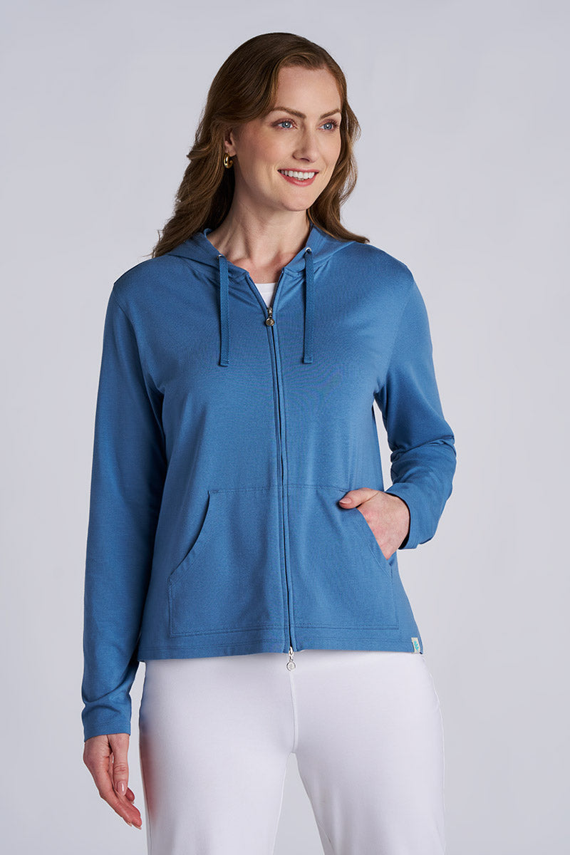 Women's Seaside Zip-Up Hoodie | Grey Heather UPF 50+