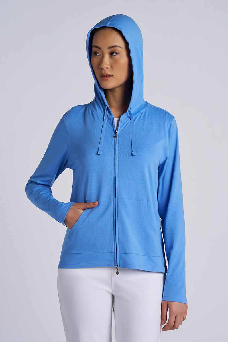 Women's Seaside Zip-Up Hoodie | White UPF 50+