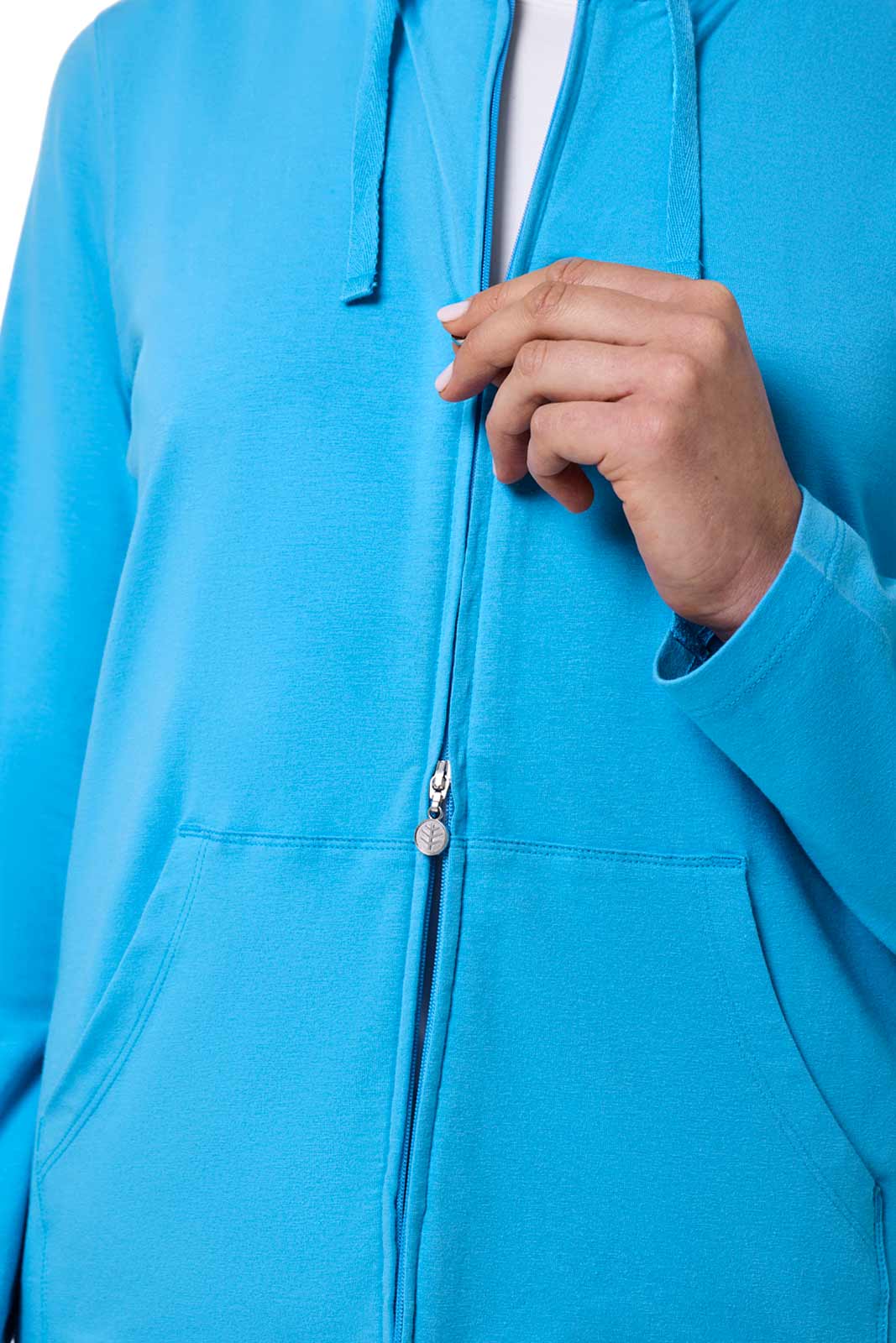 Women's Seaside Zip-Up Hoodie | Malibu Blue UPF 50+