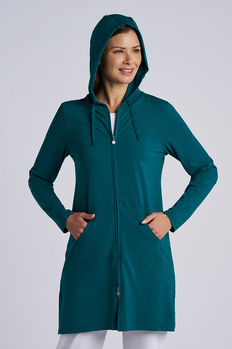 Women's Cabana Long Zip-Up Hoodie | Navy UPF 50+