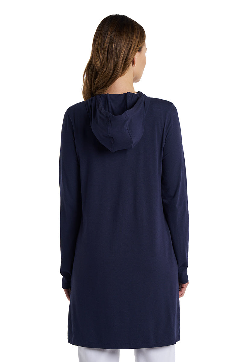 Women's Cabana Long Zip-Up Hoodie | Navy UPF 50+