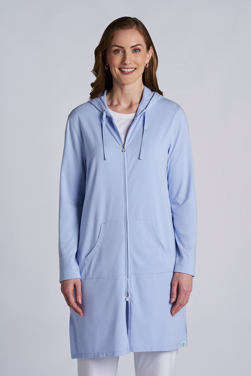 Women's Cabana Long Zip-Up Hoodie | White UPF 50+