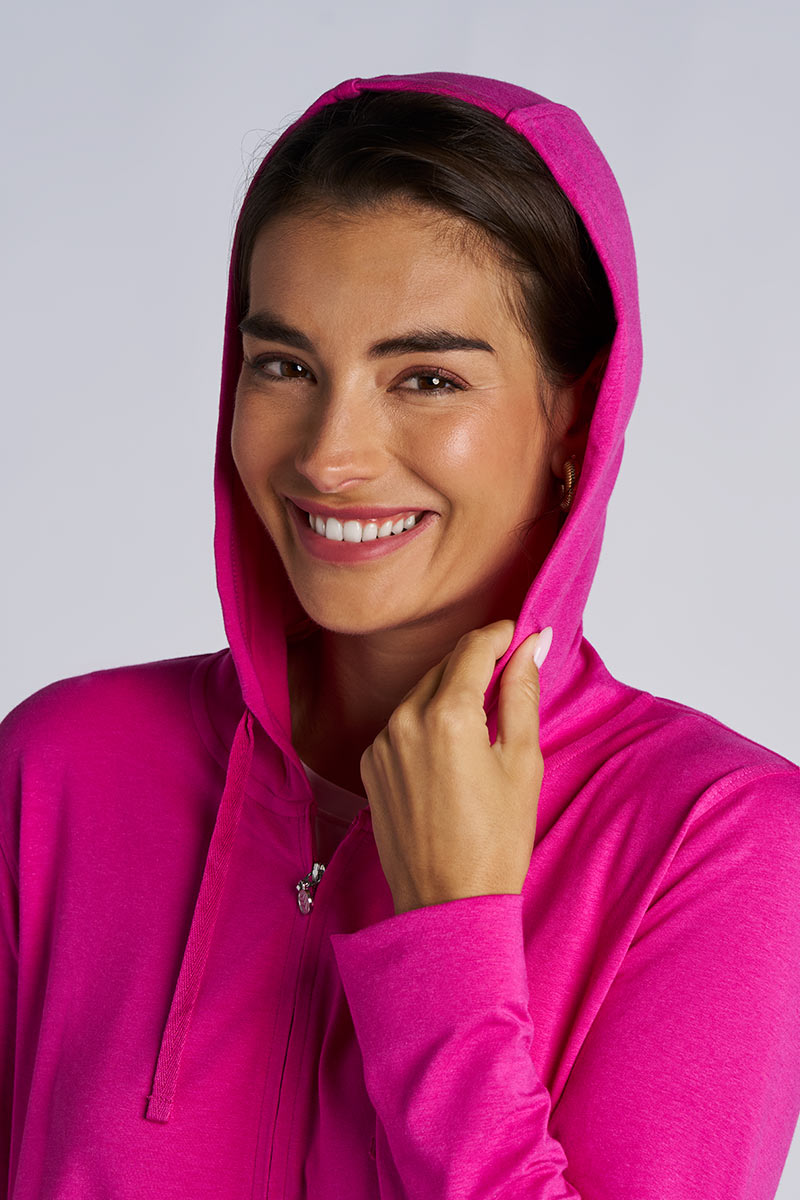 Women's Cabana Long Zip-Up Hoodie | Black UPF 50+
