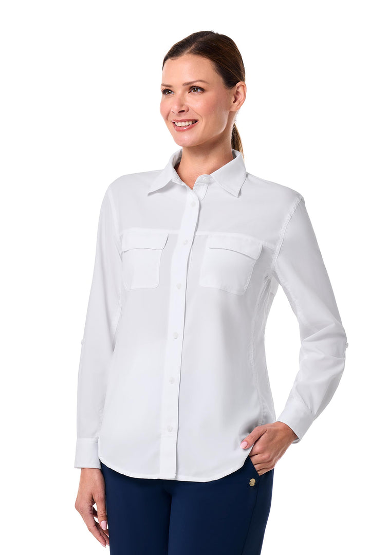 Women's Travel Long Sleeve Shirt | White