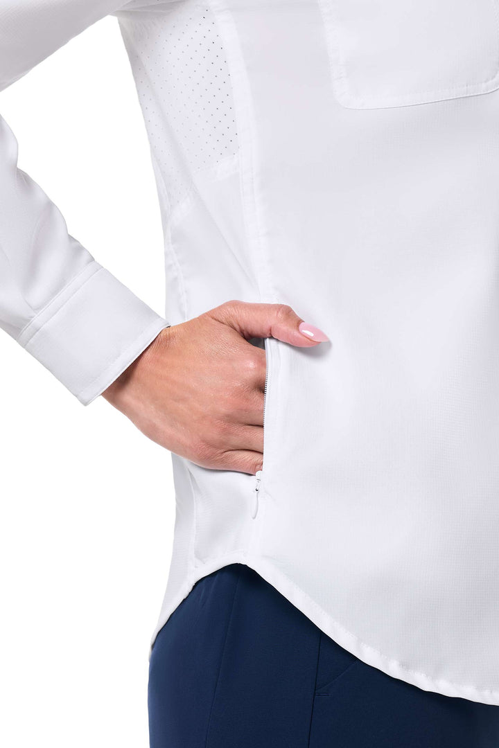 Women's Travel Long Sleeve Shirt | White