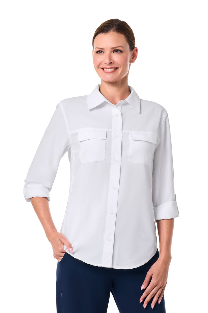 Women's Travel Long Sleeve Shirt | White