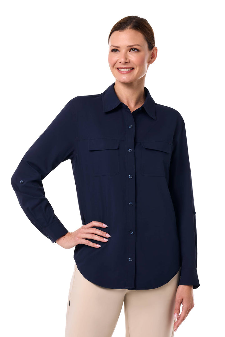Women's Travel Long Sleeve Shirt | Navy