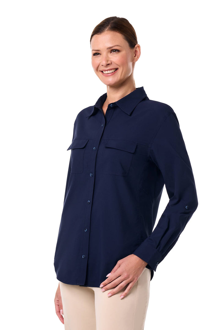 Women's Travel Long Sleeve Shirt | Navy