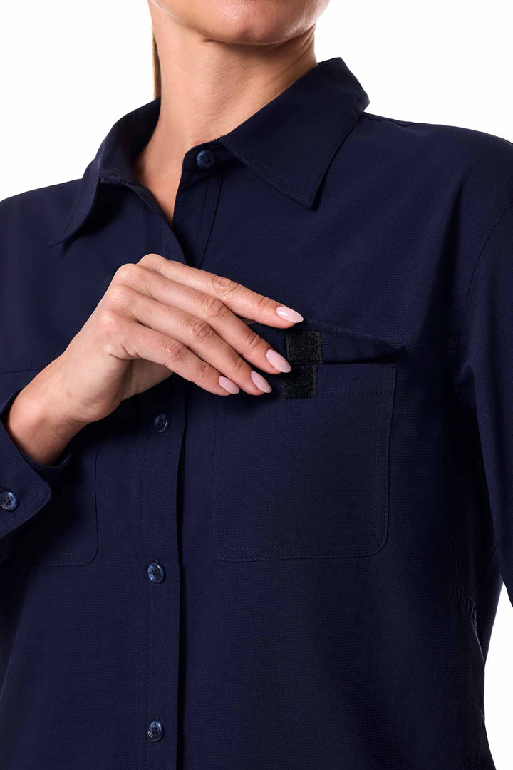 Women's Travel Long Sleeve Shirt | Navy