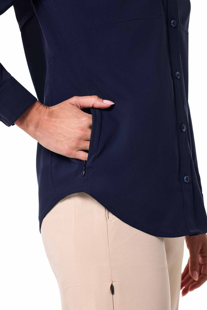 Women's Travel Long Sleeve Shirt | Navy