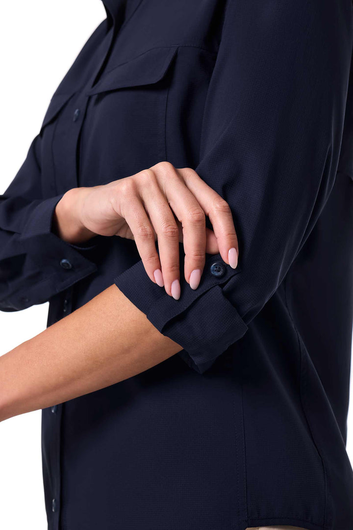 Women's Travel Long Sleeve Shirt | Navy