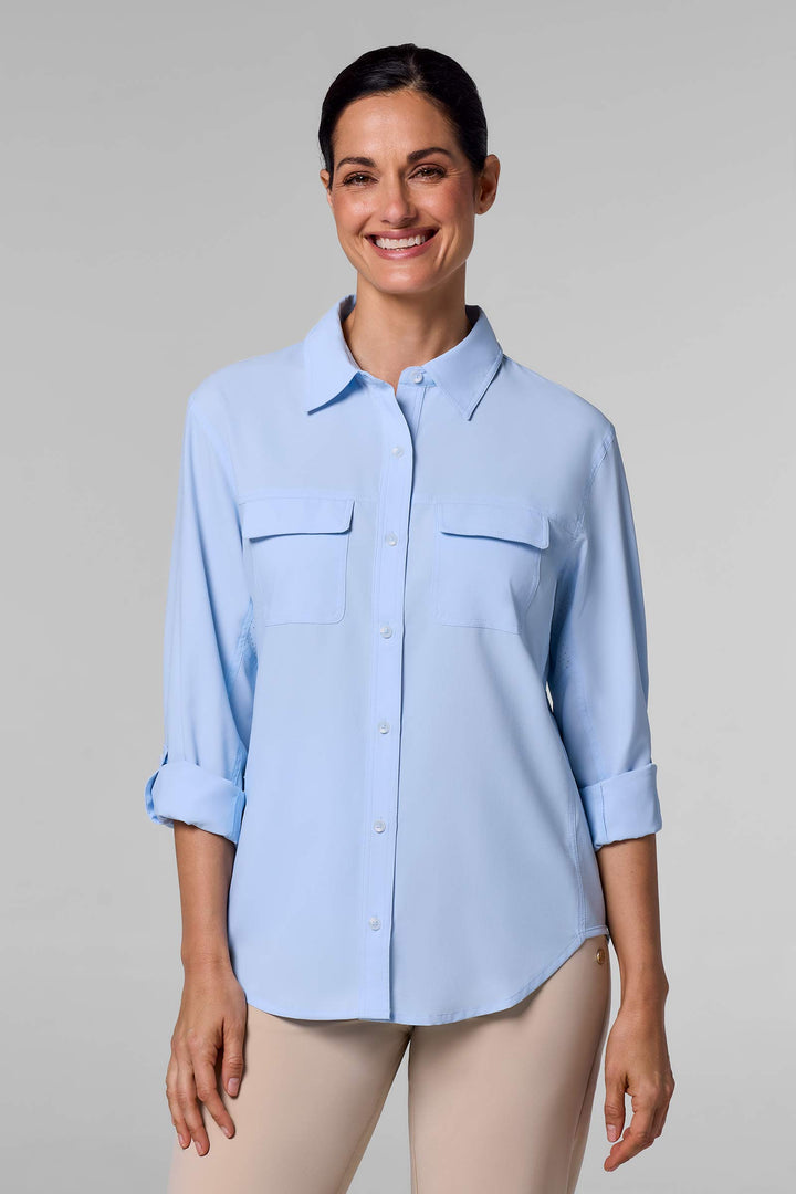 Women's Travel Long Sleeve Shirt | Light Blue