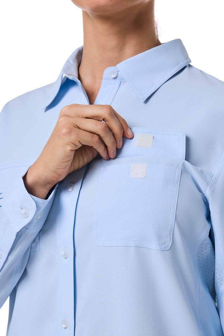 Women's Travel Long Sleeve Shirt | Light Blue