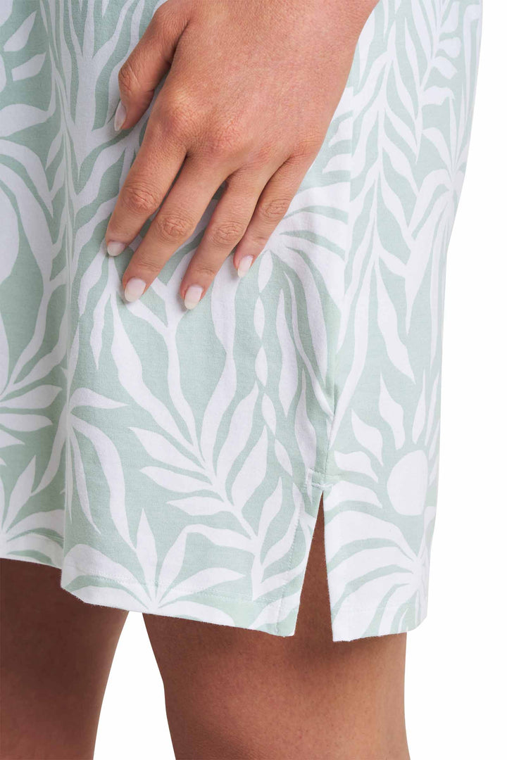 Tunic Dress with 3/4 Sleeve | Misty Aqua American Palm