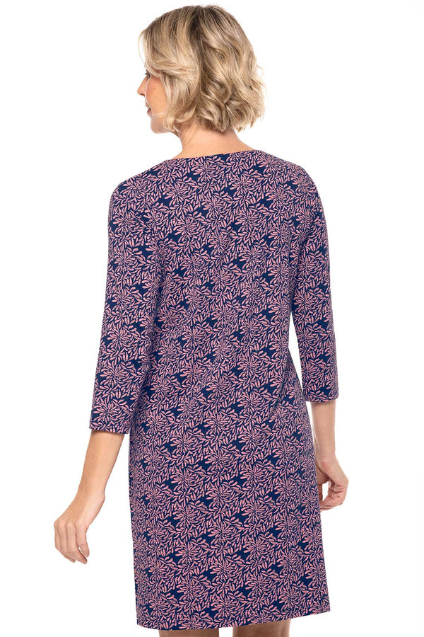 white christmas dresses Coolibar Women's Peachy Pink Etched Flowers Tunic Dress, Xs