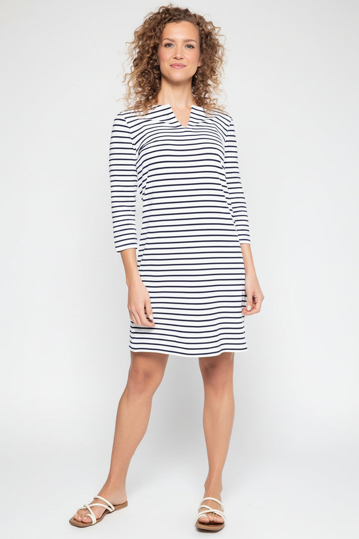 Coolibar Oceanside Tunic Dress UPF 50Plus Womens White/Navy Stripe XL Coolibar Oceanside Tunic Dress UPF 50Plus Womens White/Navy Stripe XL