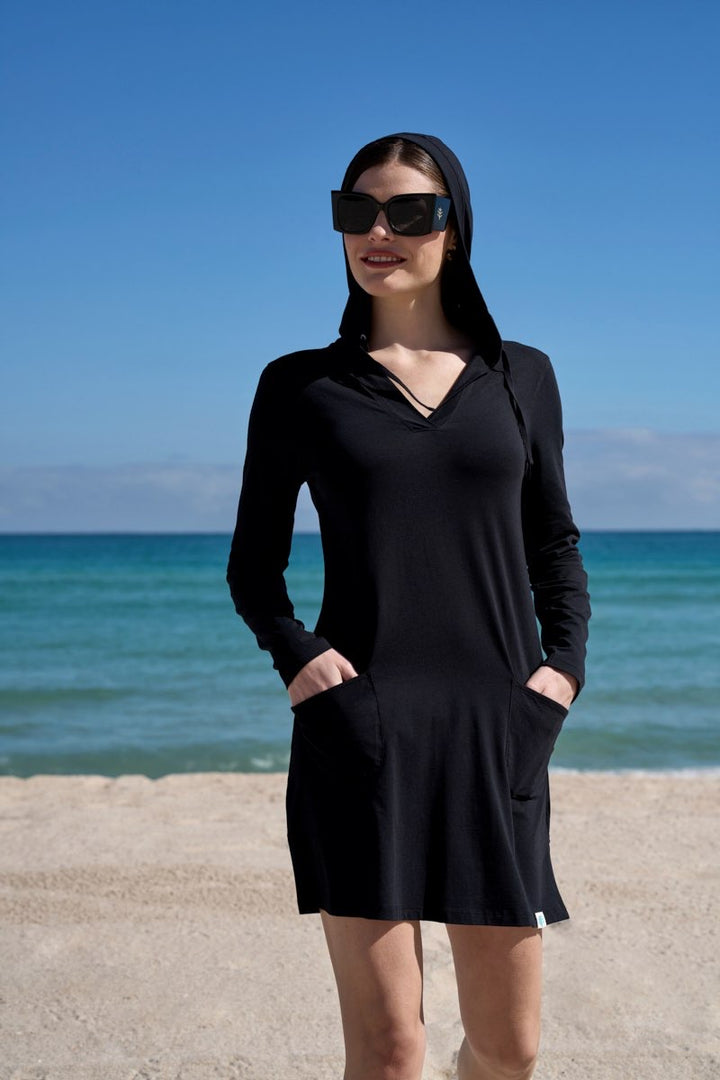 Coolibar Women's Catalina Beach Cover-Up Dress UPF 50+, Black / S Coolibar Women's Catalina Beach Cover-Up Dress UPF 50+, Black / S
