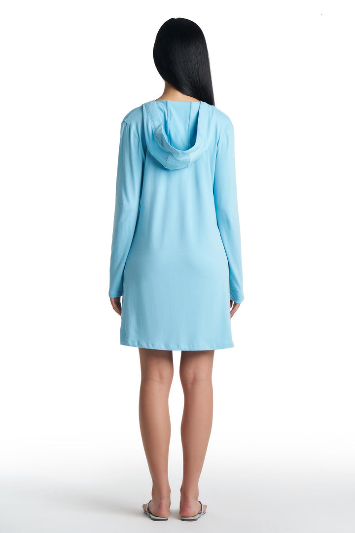 Hoodie Cover-Up Dress with Pockets | Arctic Blue