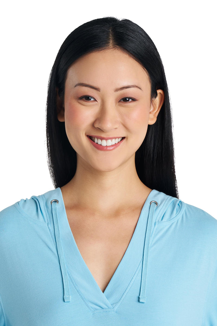 Hoodie Cover-Up Dress with Pockets | Arctic Blue