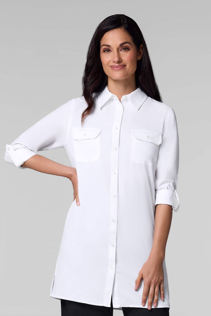 Women's Tunic Long Sleeve Shirt | White
